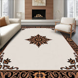 Old World Ornamental Featuring Symmetrical Interwoven Accents(Ivory)