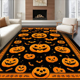 Halloween Spooktacular Area Carpet(Orange)