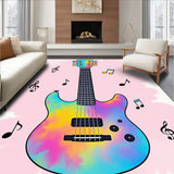 Melodic Fretboard Jam Session Artistic Strings Composition Tapestry(Pink)