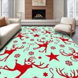 Whimsical Santa and Sleigh Scene with Snowfall Details(Red)