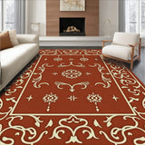 Retro Floral Boho Scroll with Distressed Ornamental Details(Red)