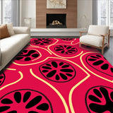 Abstract Animal Inspired Design with Bold Spotted Motifs and Curved Lines(Red)