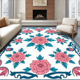 Floral Damask Revival Ornamental Tapestry Motif Classic (Pink)