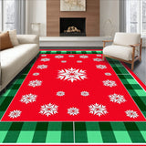 Yuletide Sparkling Flake Decorative Circular Floor Covering(Red)