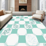 Hexagonal Honeycomb with Abstract Botanical Accents (Green) - ODIKA