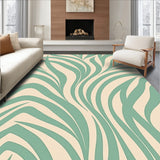 Sage Inspired Palm Frond with Abstract Interlocking Botanical Swirls(Beige)
