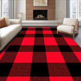 Rustic Tartan Plaid Featuring Vibrant Ruby and Black Grids(Red)
