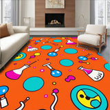 Chemistry Lab Equipment Humor Poster Style Floor Decoration with Beakers(Orange)