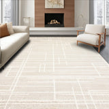 Artisan Crafted Fringe with Subtle Geometric Style(Beige)