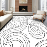 Abstract Boho Wave Motif with Tape Style Highlights(Black)