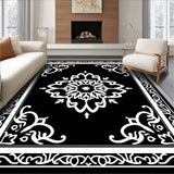 Luxurious Medallion Bordered Transitional Sophisticated Accent (Black)