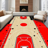 Non Slip Basketball Court Rug with Thickened Area Carpet Flooring(Red)