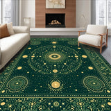 Ultra Soft Area Rug, Non Slip, Stain Resistant, Washable Area Rugs for Living Room, Bedroom, Whimsical Dark Green Celestial Bedroom Area Rug(Green)