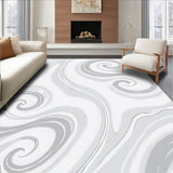 Swirled Marble Tie Dye Abstract with Flowing Gradient Design (White)