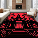 Haunted Mansion Vintage Spooky Nightscape(Red)