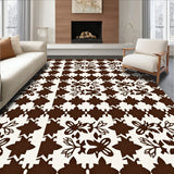 Harvest Tartan Plaid with Interlocking Leaf Accents(Brown)