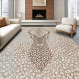 Ultra Soft Area Rug, Non Slip, Stain Resistant, Washable Area Rugs for Living Room, Bedroom, Animal Pattern Neutral Bedroom Medium Pile Rug(Beige)