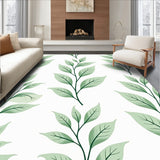 Botanical Leaf Motif Shag with Nature Inspired Textured Surface (Green)