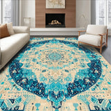 Artisan Crafted Round with Colorful Abstract Medallion Design(Beige)