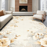 Stylish Tufted with Vibrant Floral Motifs in Neutral Shades(Beige)