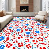 Accent Featuring Abstract Animal Inspired Design with Boho Flair(Red)