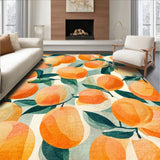 Orange and Green Abstract Fruit Motif Colorful Area(Orange)