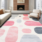 Abstract Blob Dot Shag Area Contemporary Spotted(White)