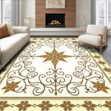 Arabesque Swirl Design with Symmetrical Flourish(Beige)