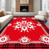 Festive Snowflake Holiday Accent With Plaid Border(Red)