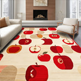 Apple Home Accent Area Mats Latex Back Non Slip Bedside Mat(Red)