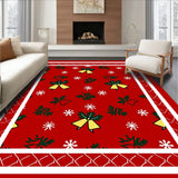 Jingle Bell Plaid Yuletide Greetings Charming Doorstep Decoration(Red)