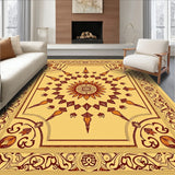 Vintage Inspired Ochre Floral Medallion with Subtle Boho Accents(Beige)