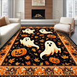Spooky Enchantment with Whimsical Ghost and Pumpkin(Black)