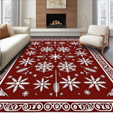 Nordic Yuletide Crystal Seasonal Celebration Floor Covering(Red)