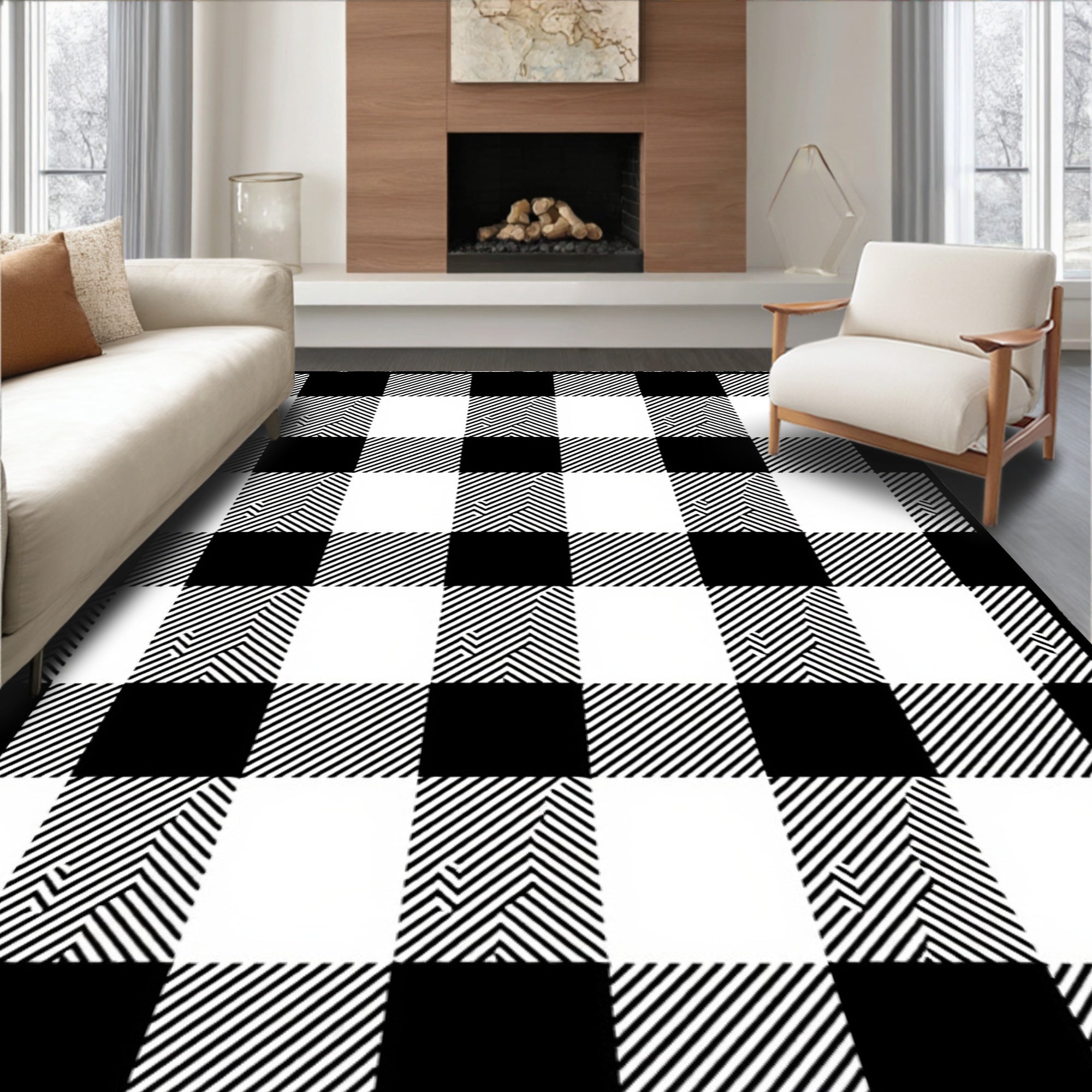 Cabin Crisscross Decorative With Wilderness Appeal (Black) - ODIKA