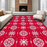Festive Snowflake Winter Wonderland Holiday Decoration Throw(Red)