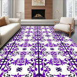 Optical Illusion Tiled Motif with Vintage Pop Art Influence (Purple)