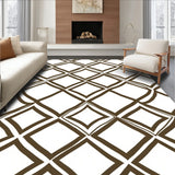 Lattice Grid Design with Contemporary Minimalist Appeal (Brown)