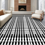 Heritage Checkered Tartan with Interlocking Stripes and Classic Motifs(Black)