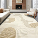 Chic Abstract Swirl Design Modern Flair in Cream and Earthy Beige(Beige)