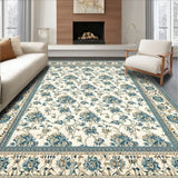 Azure Echoes Area Beige Accents Elegant Floor Art(Beige)