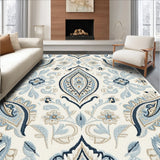 Ultra Soft Area Rug, Non Slip, Stain Resistant, Washable Area Rugs for Living Room, Bedroom, Boho Chic Paisley(Beige)