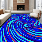 Modern Brushstroke Wave Artistic Floor Accessory (Blue)