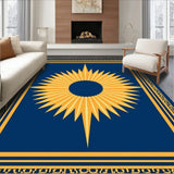 Art Inspired Sunburst with Radiant Gold and Deep Ochre Details (Blue)