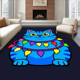 Humorous Glowing Kitty Tangle Novelty Winter Celebration Floor(Blue)