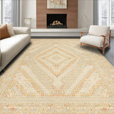 Boho Chic Tan Runner Rug with Artisan Geometric Pattern for Entryway(Beige)