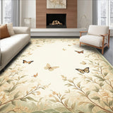 Enchanted Garden Edge Floor with Butterfly Motif(Beige)