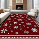 Jolly Yuletide Celebration Enchanted Snowfall Decorative Accent(Red)