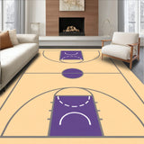Basketball Court Beige Floor Purple Key Gray Lines(Beige)