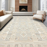 Abstract Geometric Weave Area with Neutral Tones(Gray)